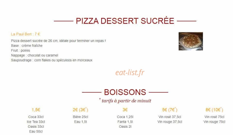 Déliss'pizza — carte page 3