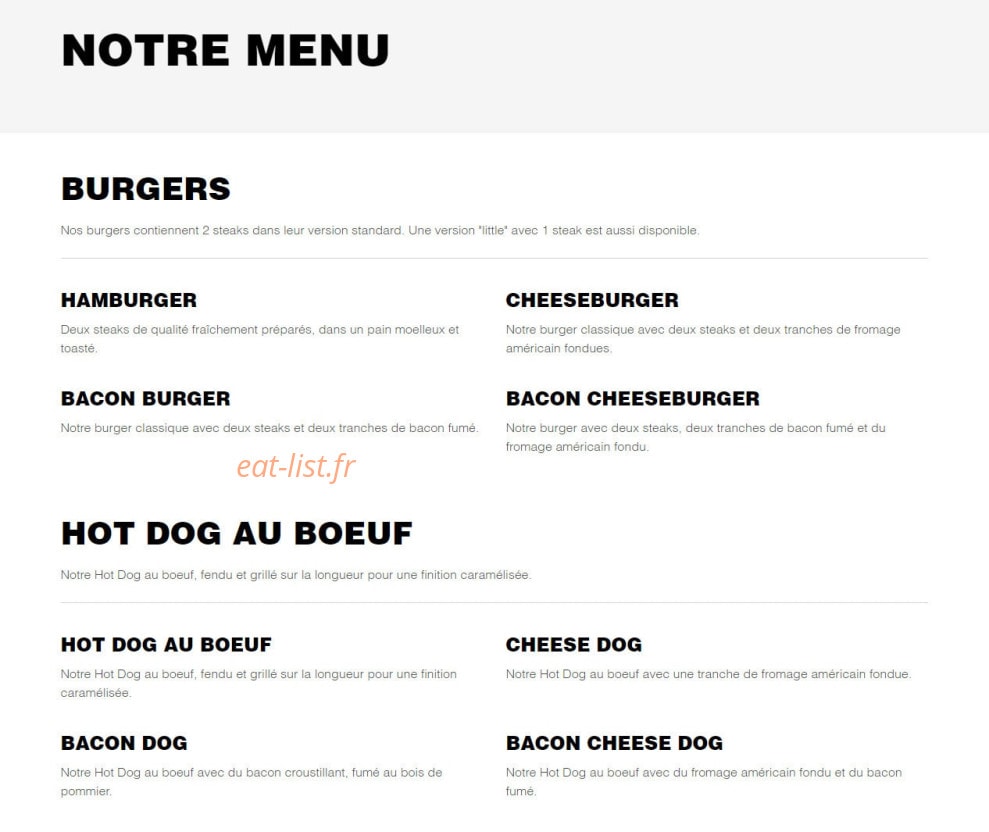 Five Guys — carte page 1