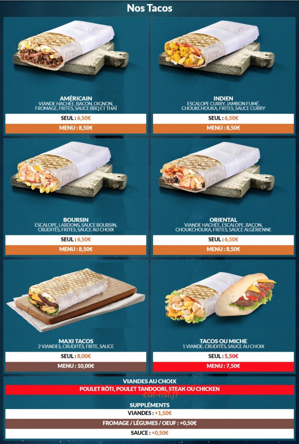Food Night — carte page 3