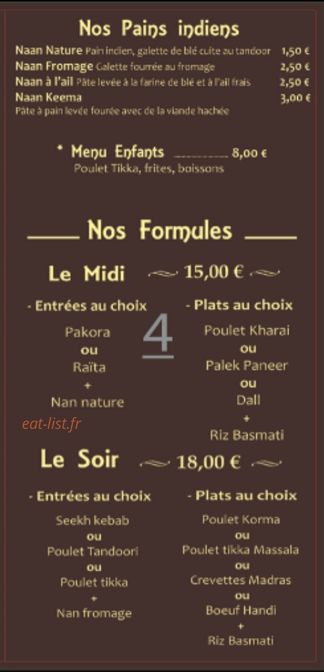 Indian Cantine — carte page 4