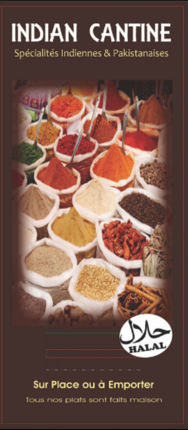 Indian Cantine — carte page 1