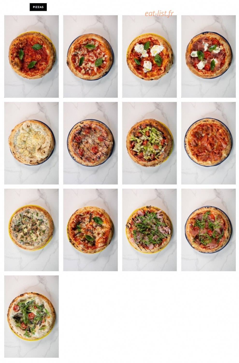 Italian Trattoria — carte page 1