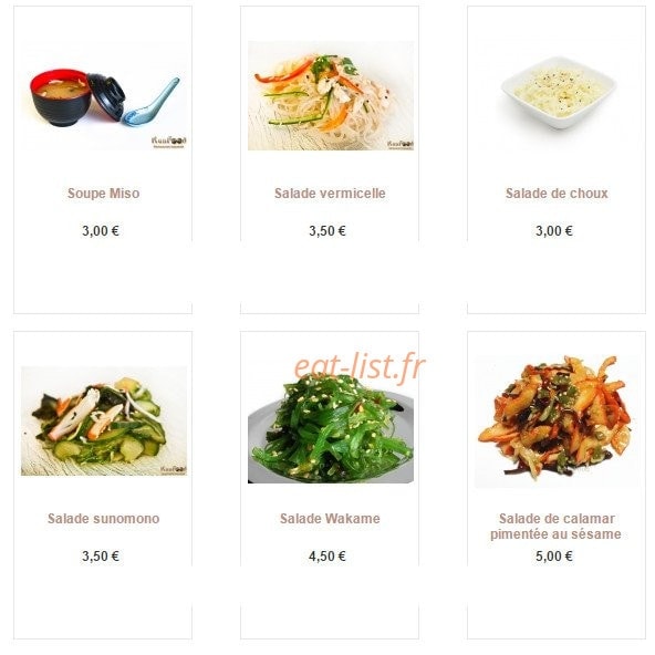 Kan Food — carte page 1
