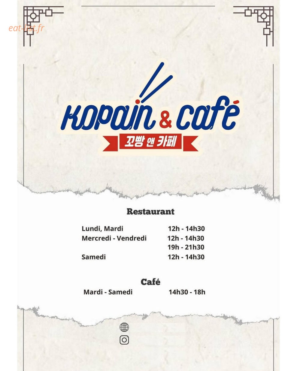 Kopain et Café — carte page 1