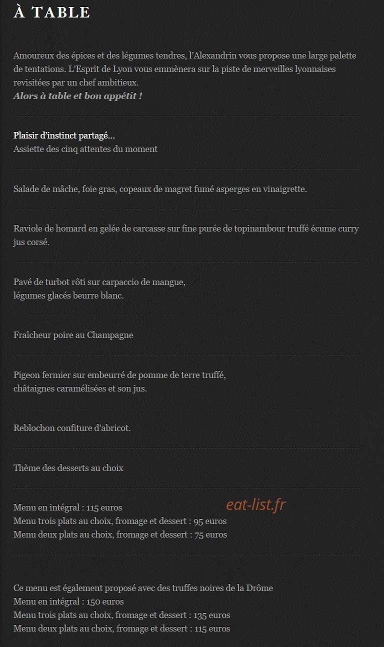 L'Alexandrin — carte page 1