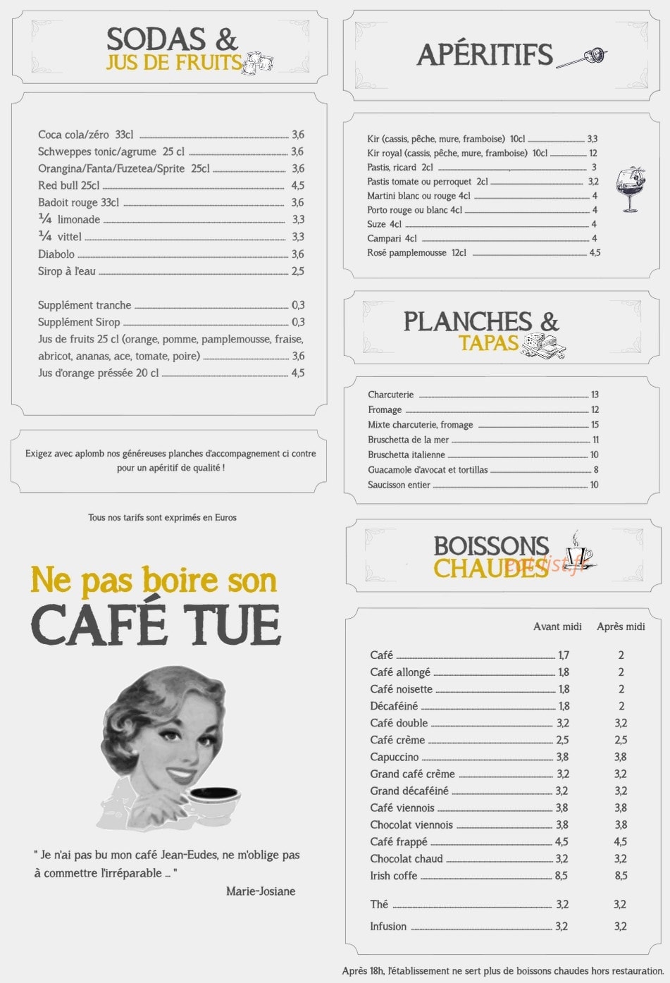 L'aristo bar — carte page 3