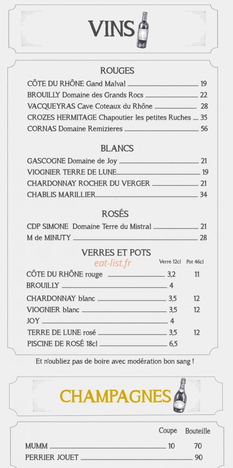 L'aristo bar — carte page 4