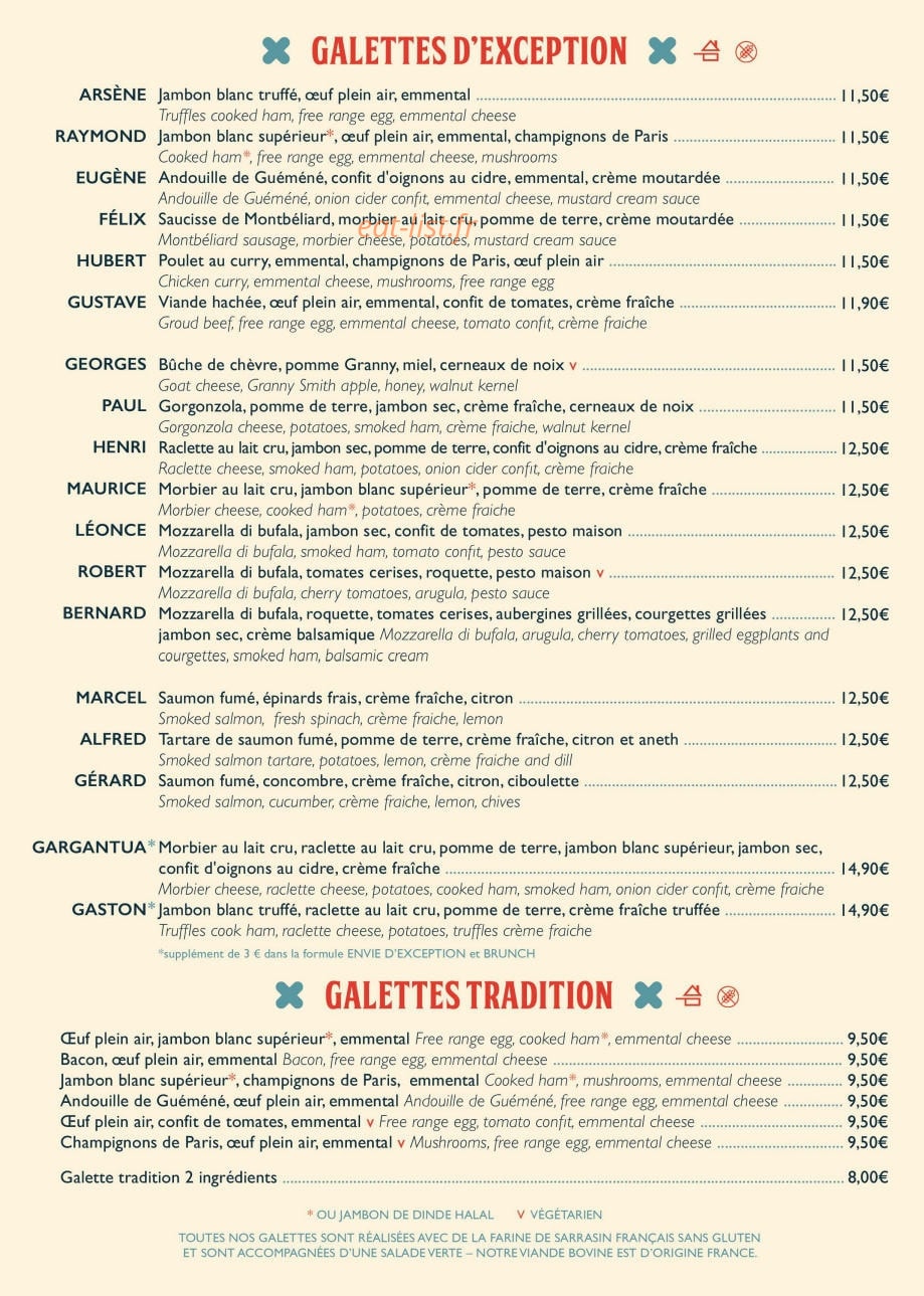 L'Atelier Artisan Crêpier — carte page 2