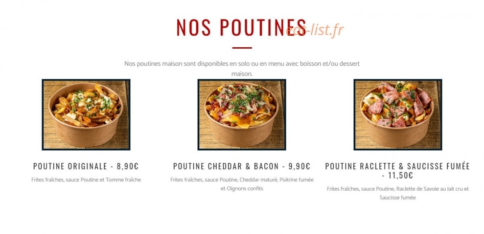L'Atelier de la Poutine — carte page 1