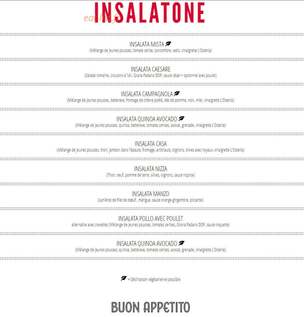 L'Osteria — carte page 4