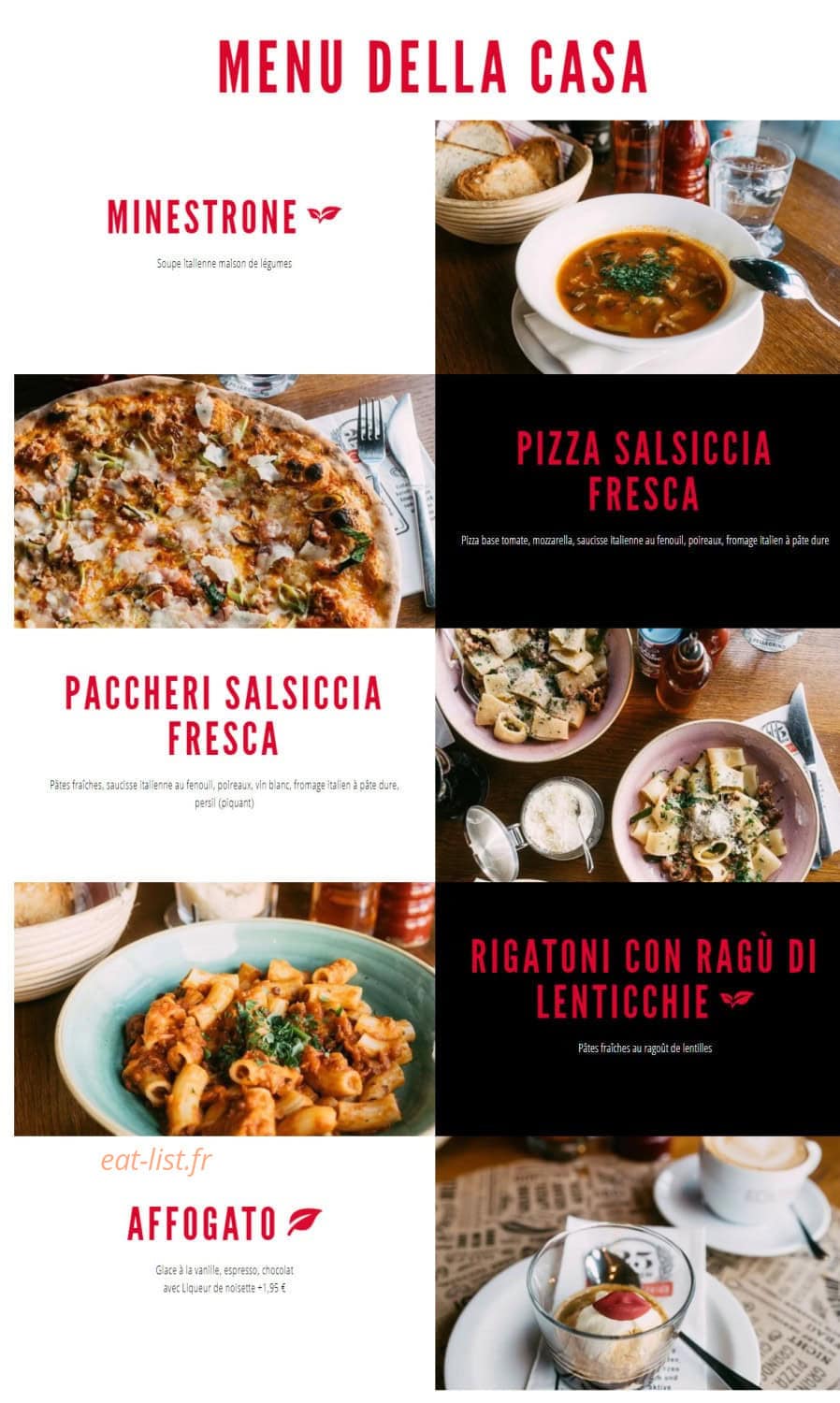 L'Osteria — carte page 1