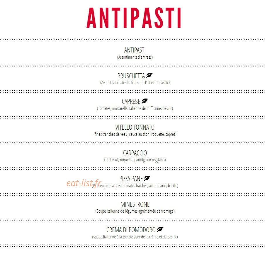 L'Osteria — carte page 1