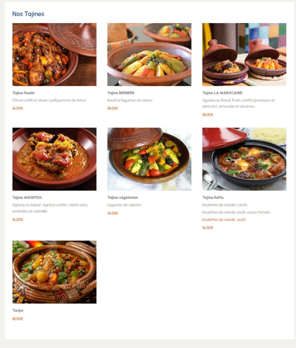 La Marocaine — carte page 2