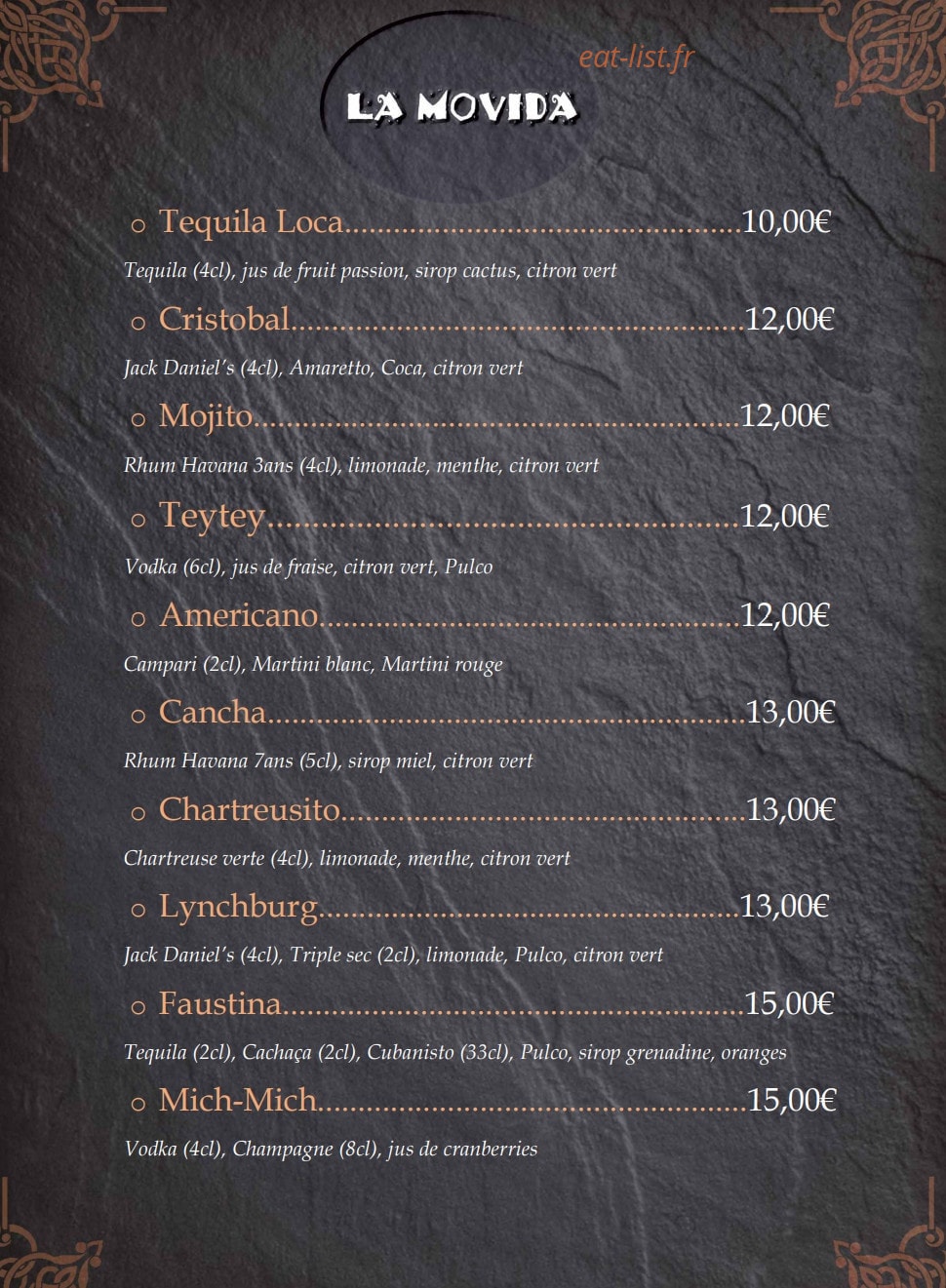 La Movida — carte page 9