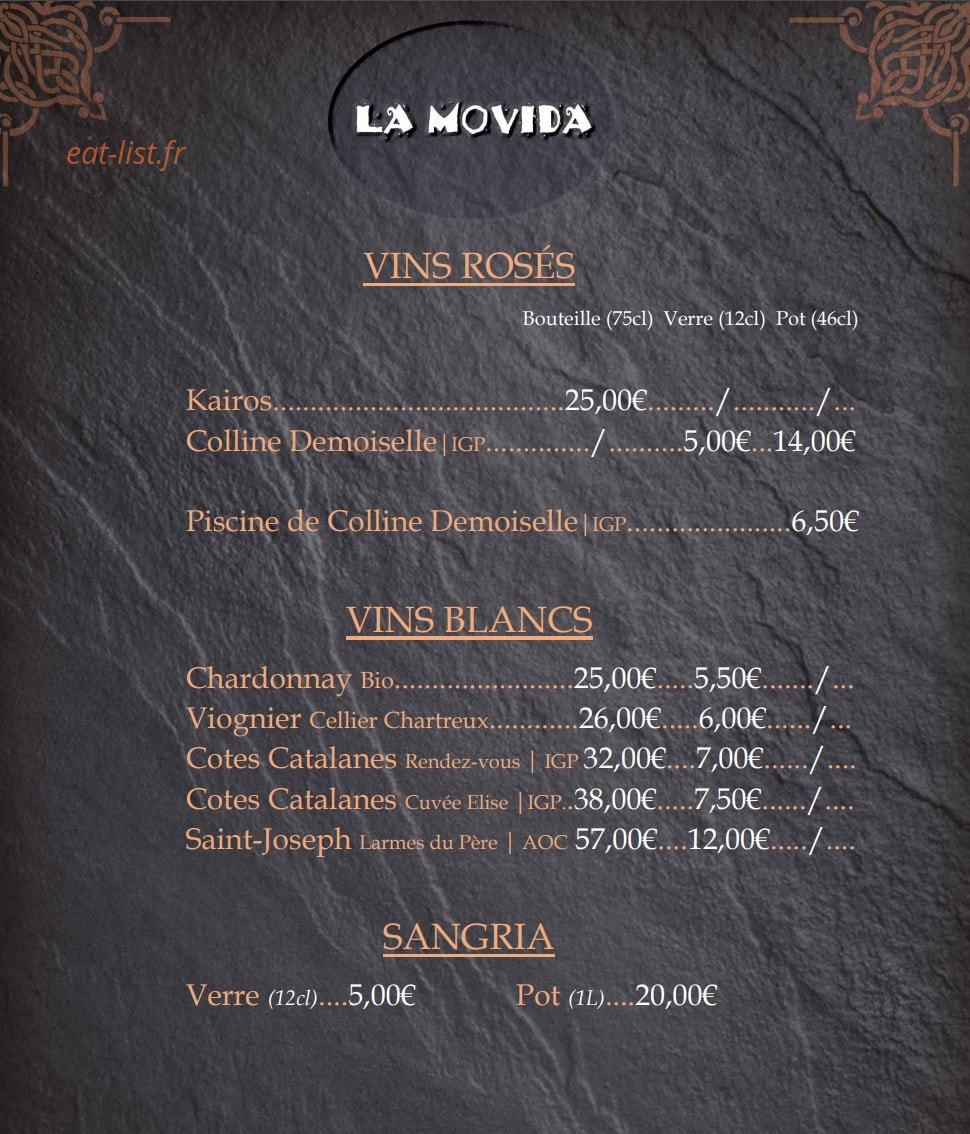La Movida — carte page 11
