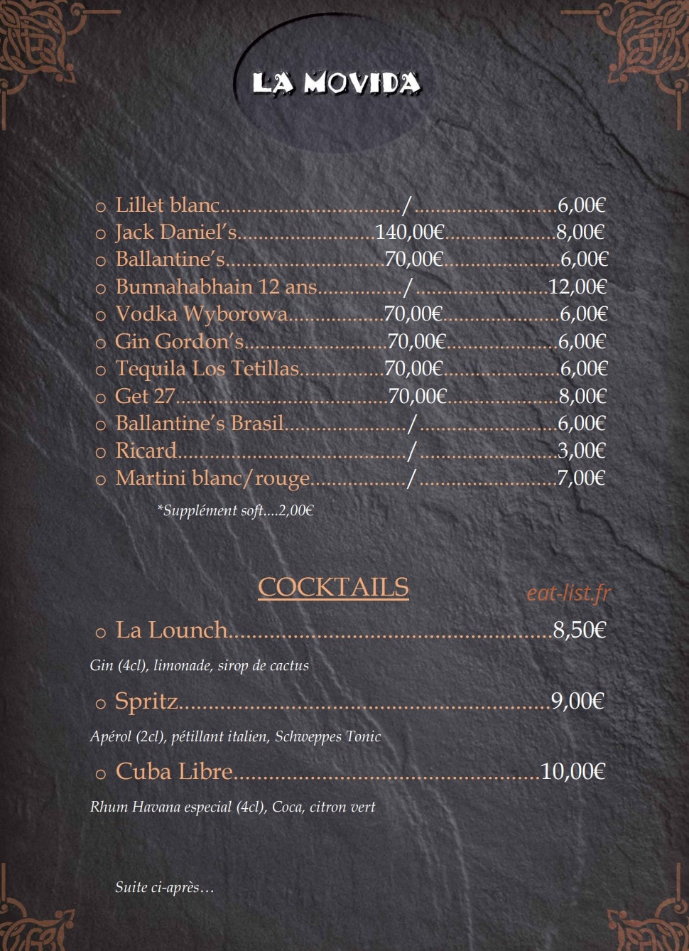 La Movida — carte page 7