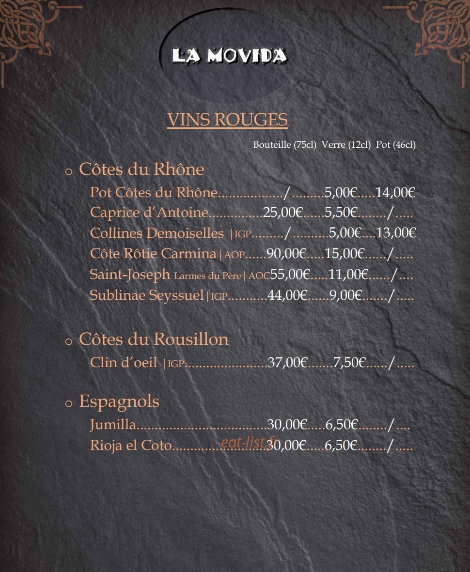 La Movida — carte page 10