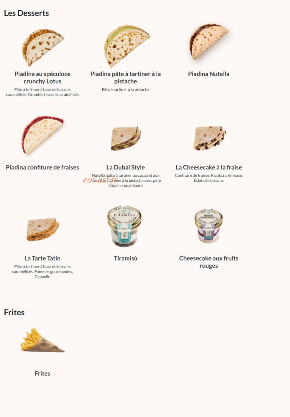 La Piadineria — carte page 3