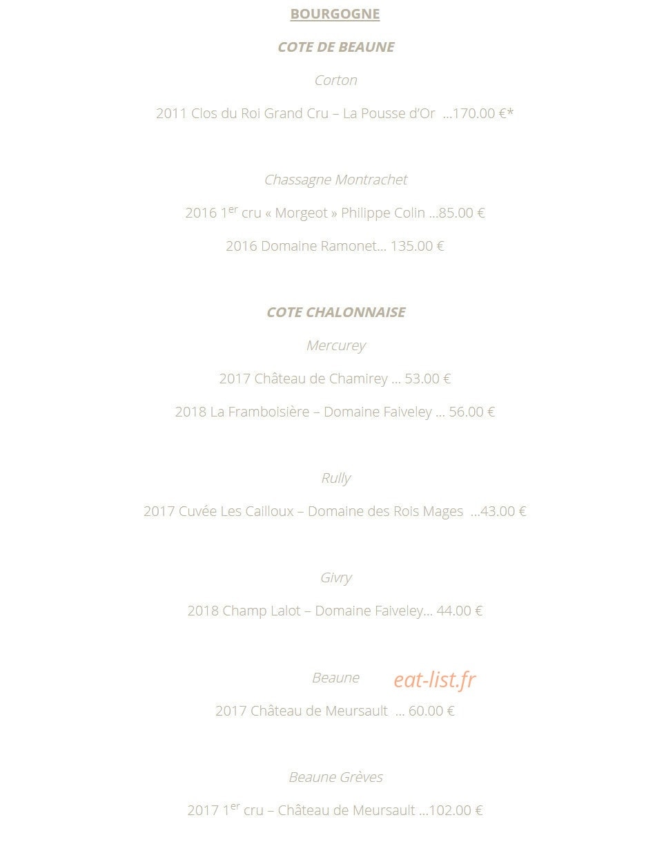 La Table 101 — carte page 15