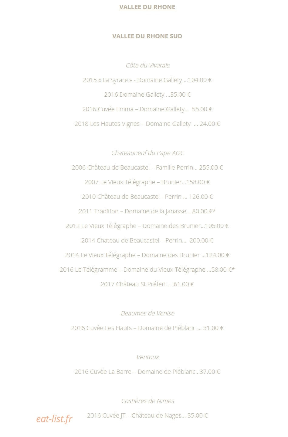 La Table 101 — carte page 19