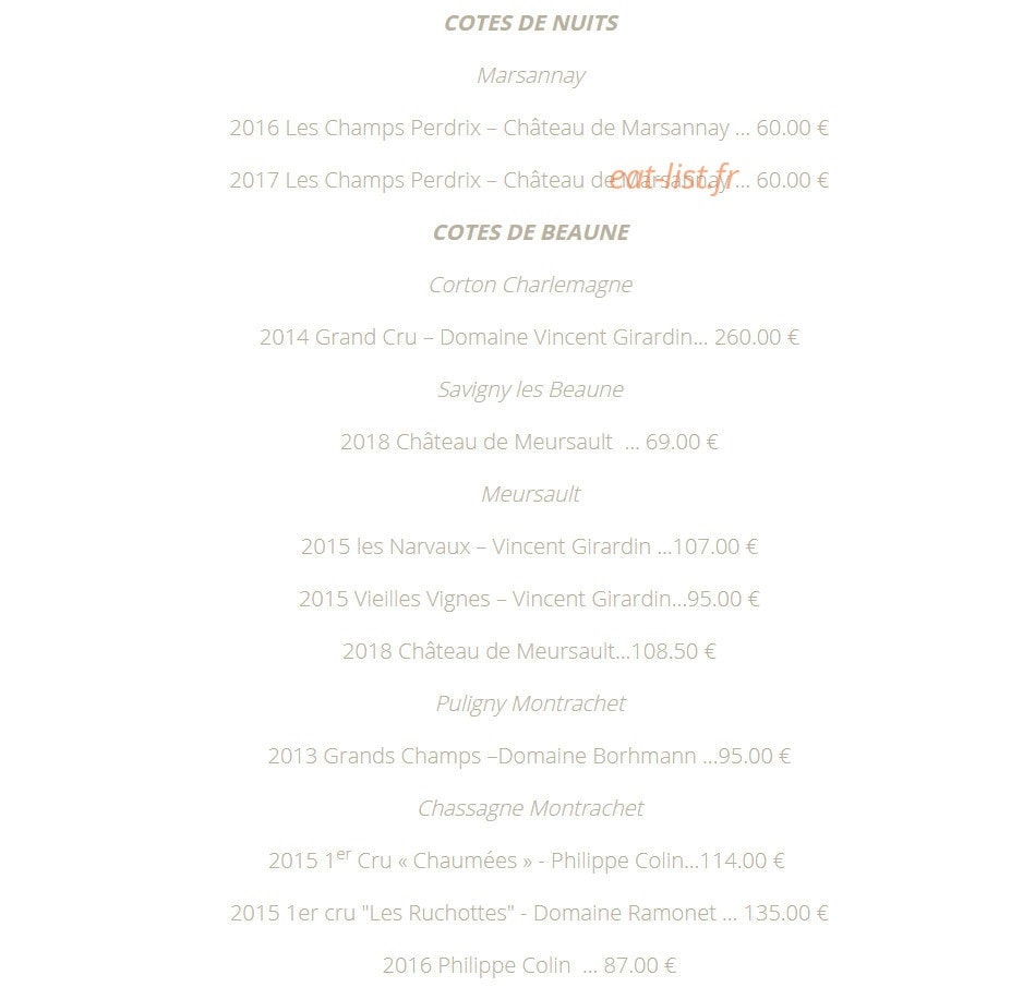 La Table 101 — carte page 7