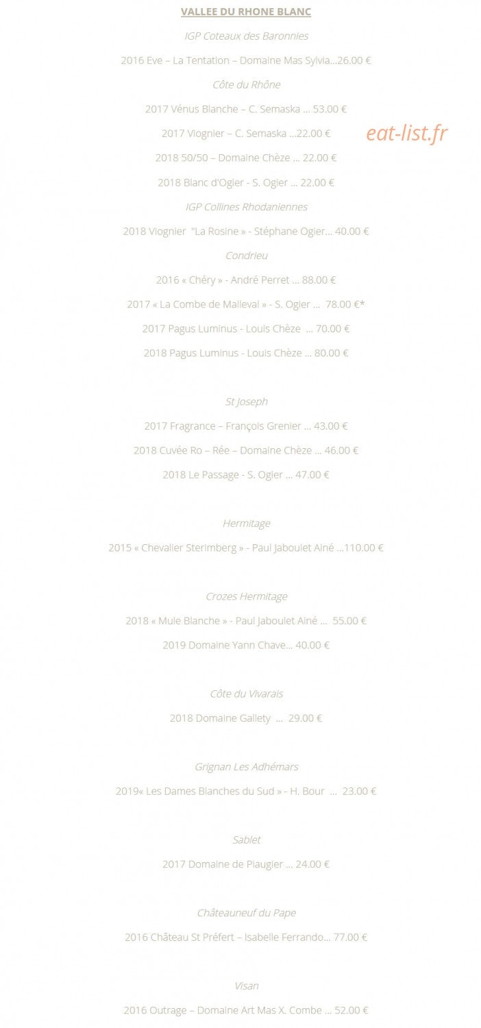 La Table 101 — carte page 9