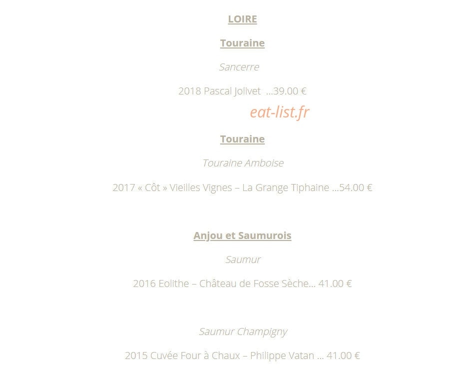 La Table 101 — carte page 11
