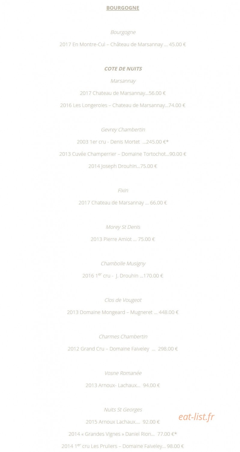 La Table 101 — carte page 14