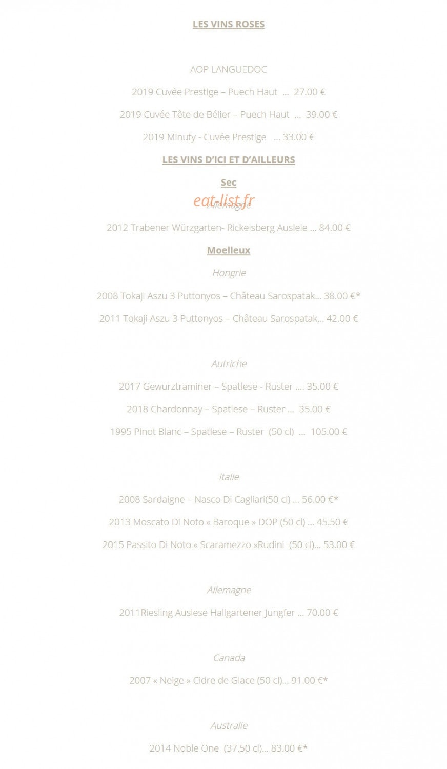 La Table 101 — carte page 4