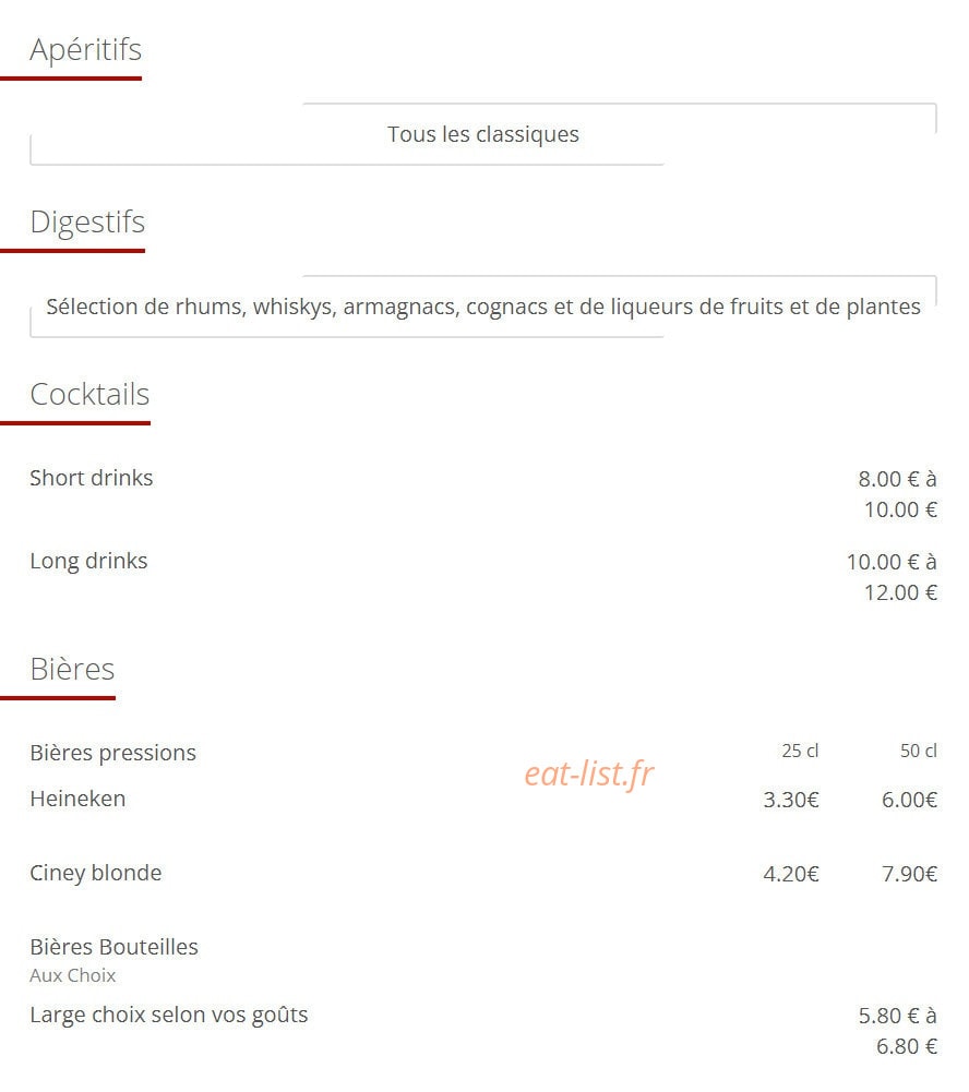 Le Bistrot d'Odette — carte page 4