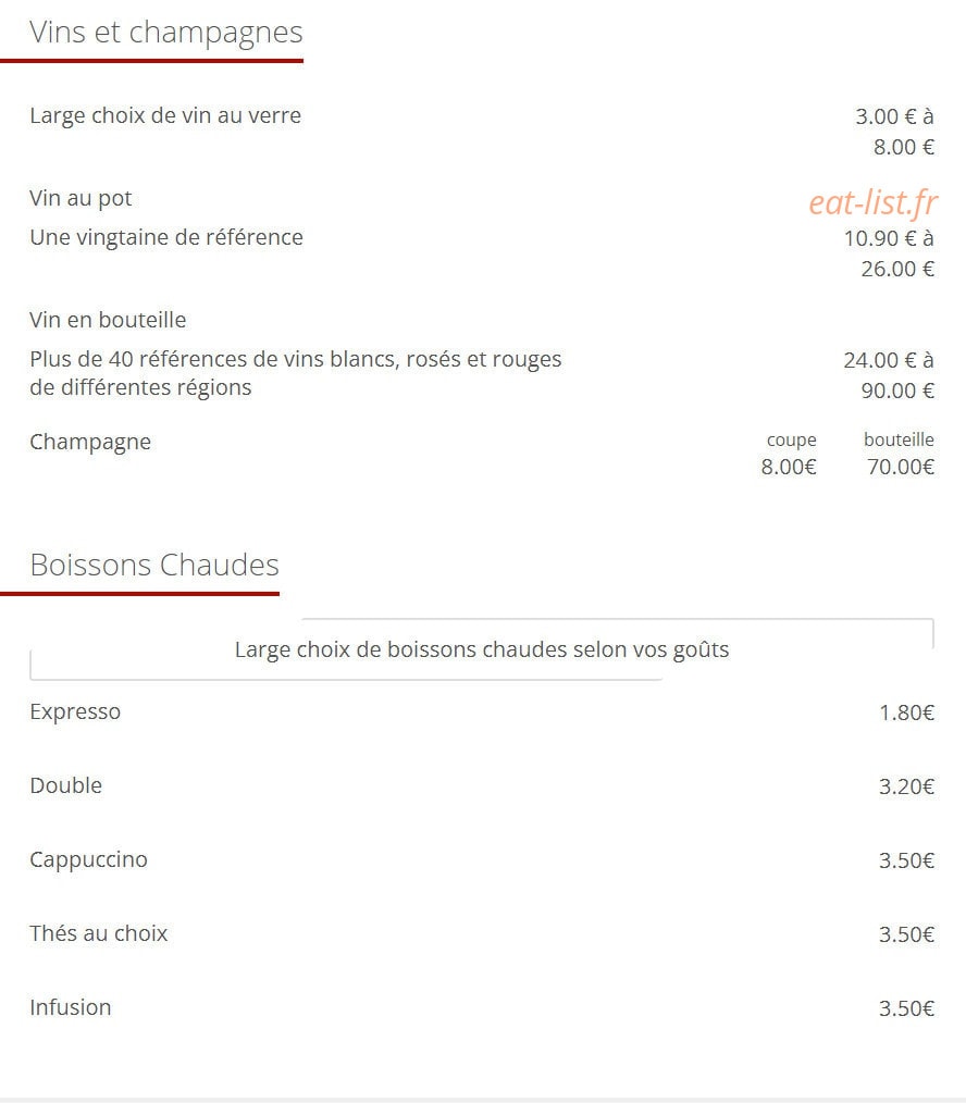 Le Bistrot d'Odette — carte page 5