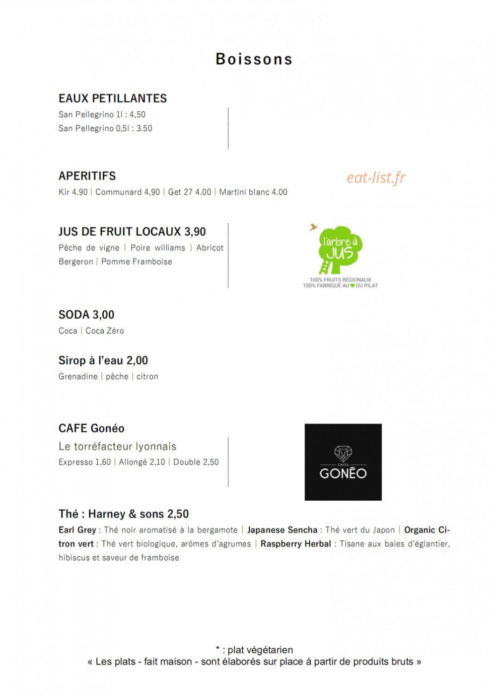 Le Bistrot — carte page 4