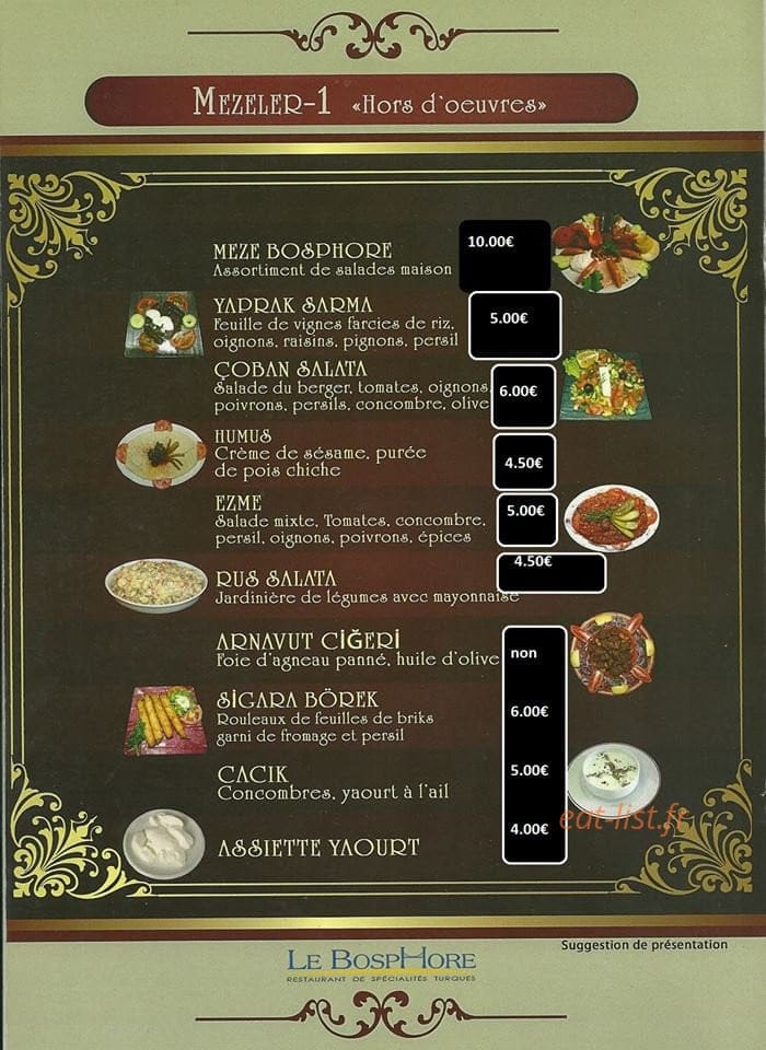 Le Bosphore — carte page 1
