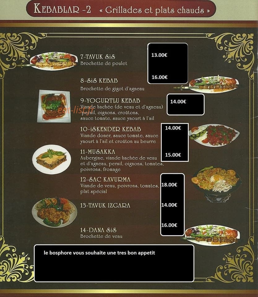Le Bosphore — carte page 5