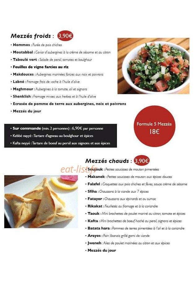 Le Comptoir à Mezzés — carte page 2