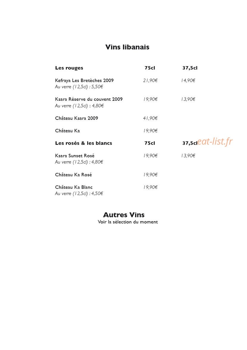Le Comptoir à Mezzés — carte page 5