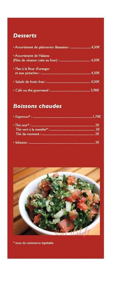 Le Comptoir à Mezzés — carte page 4