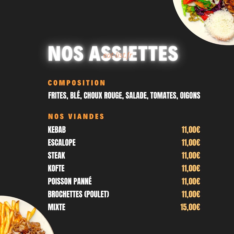 Le Familial kebab — carte page 1
