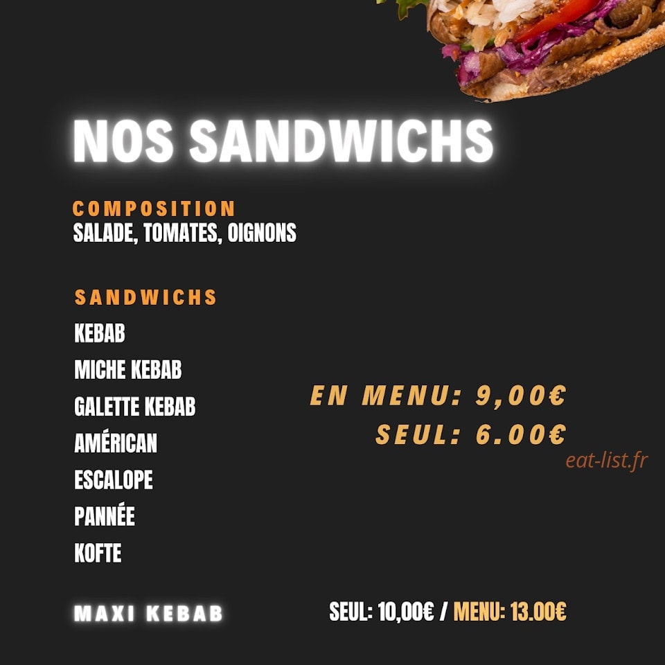 Le Familial kebab — carte page 2