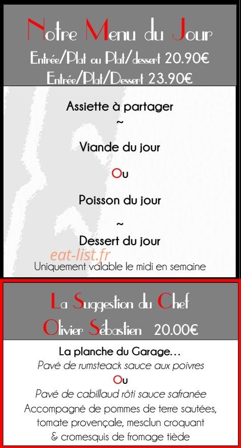 Le Garage — carte page 9