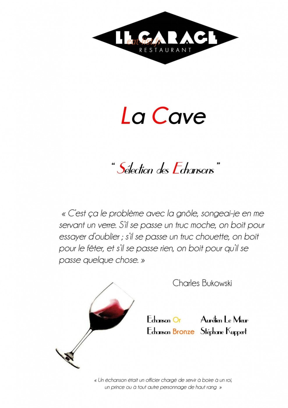 Le Garage — carte page 1