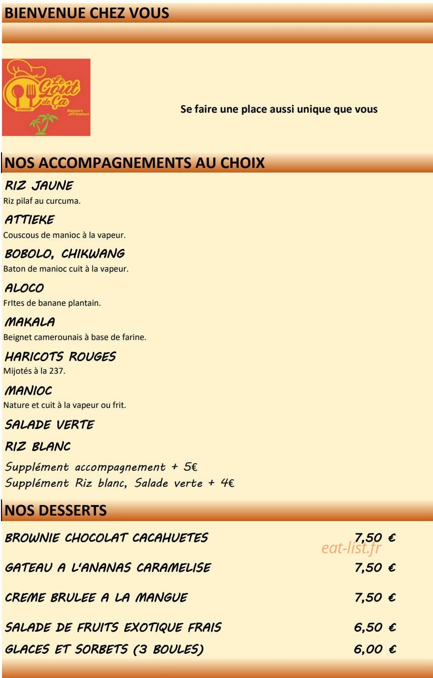 Le Goût de Ça — carte page 4
