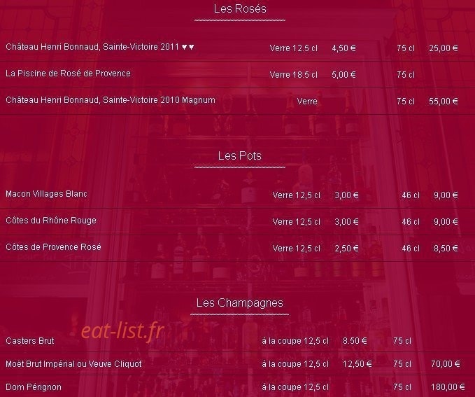 Le Grand Café de la Préfecture — carte page 13