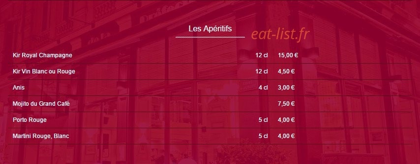 Le Grand Café de la Préfecture — carte page 9