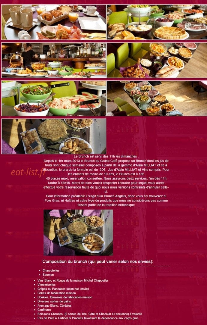 Le Grand Café de la Préfecture — carte page 2