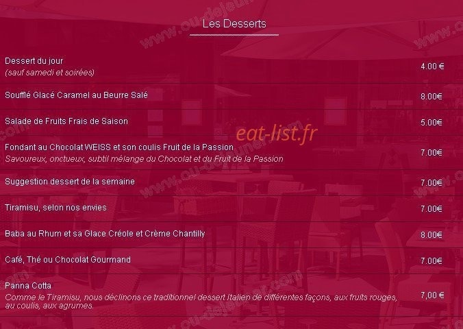Le Grand Café de la Préfecture — carte page 4