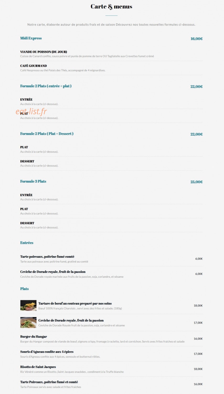 Le Hangar — carte page 1