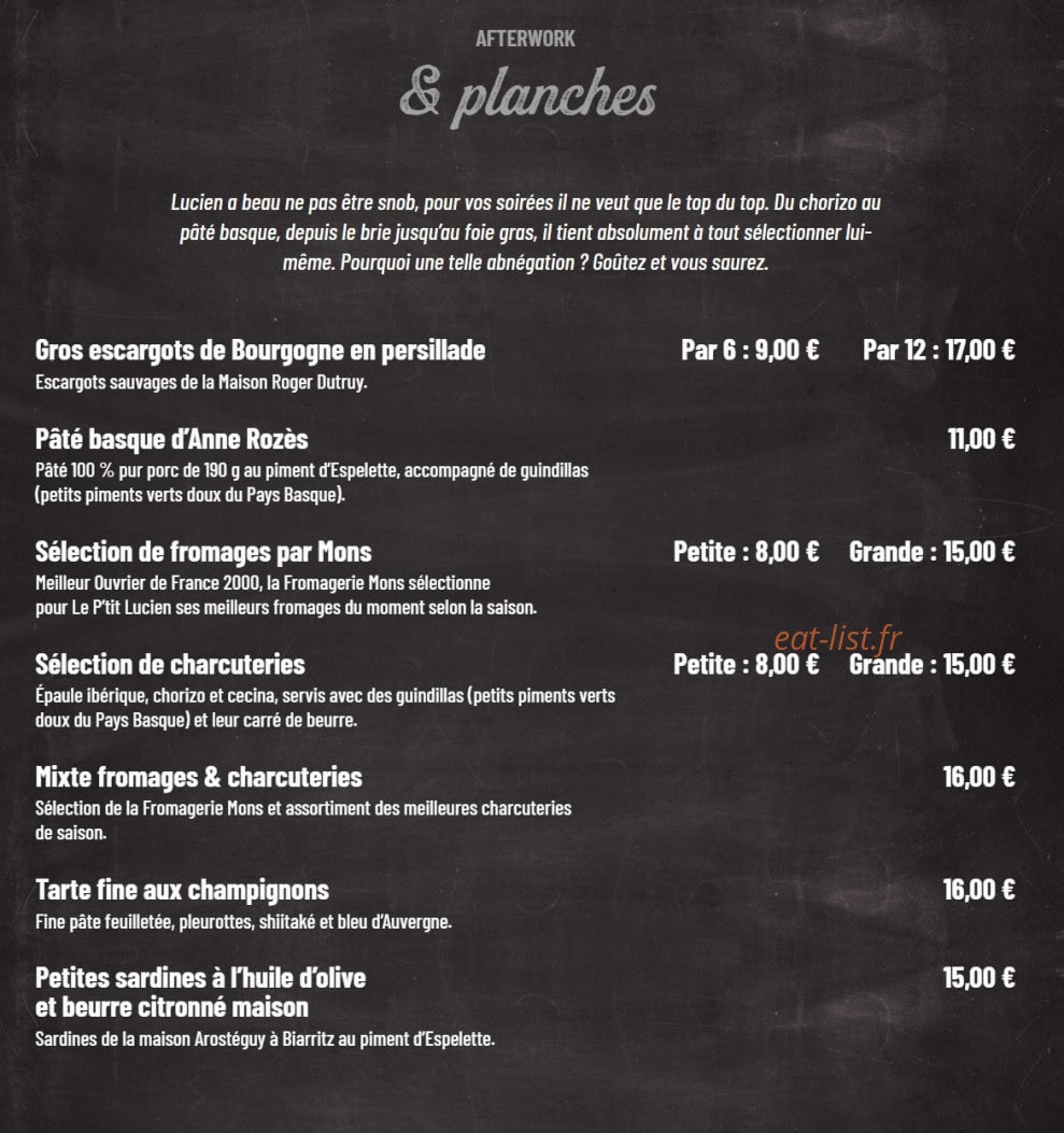 Le P'tit Lucien — carte page 2