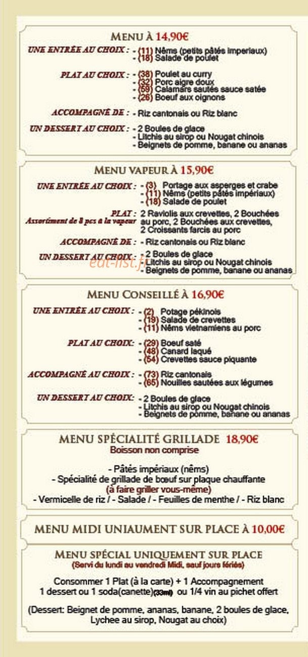Le Palais de Chine — carte page 16