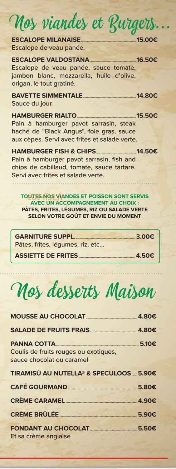 Le Rialto — carte page 6